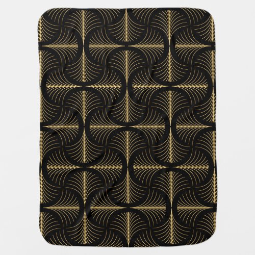 Art Deco Glamour Golden Motifs Baby Blanket