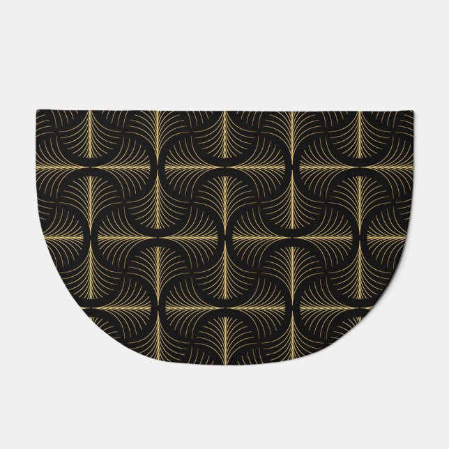 Art Deco Glamour: Golden Motifs Doormat (Front)