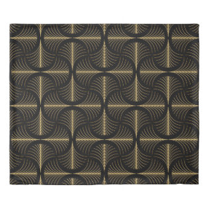 Art Deco Glamour: Golden Motifs Duvet Cover