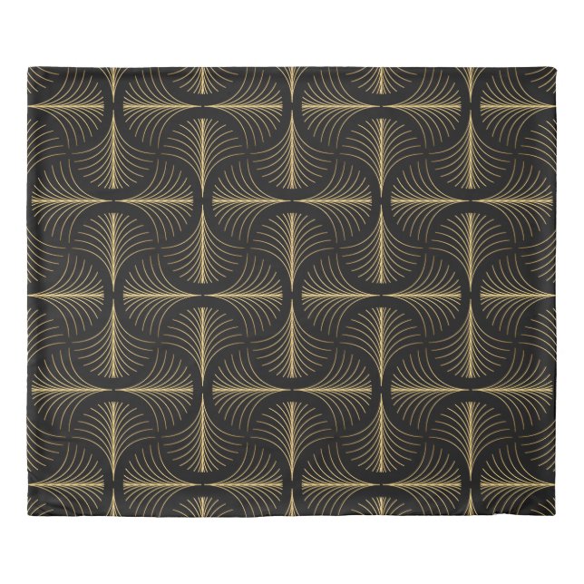 Art Deco Glamour: Golden Motifs Duvet Cover (Front)