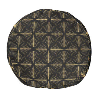 Art Deco Glamour: Golden Motifs Pouf
