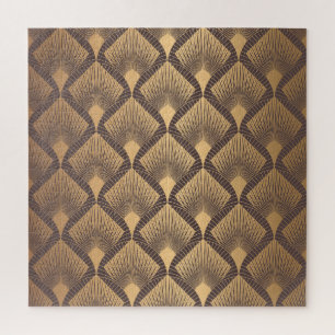 Art Deco Glamour: Golden Scales. Jigsaw Puzzle