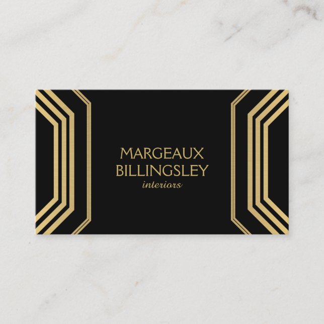 Art Deco Glamour III Interior Designer, Boutique Business Card (Front)