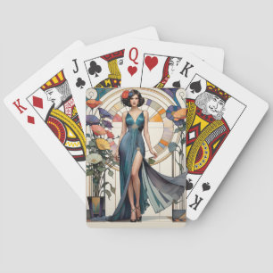 Art Deco Glamour Lady Poker Cards