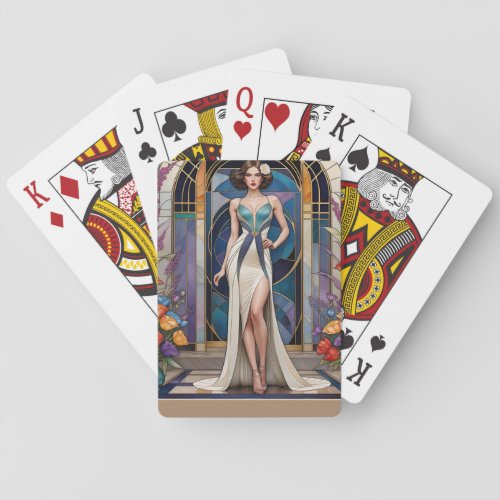 Art Deco Glamour Lady  Poker Cards
