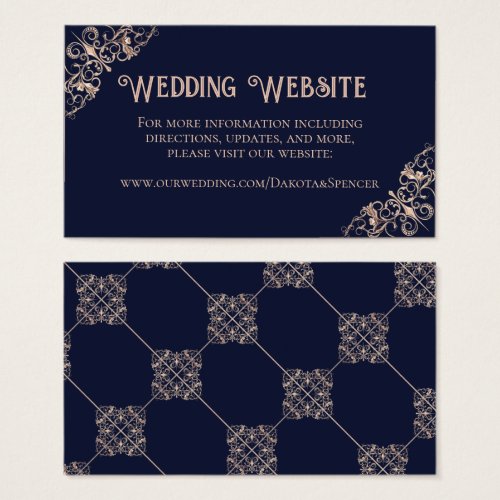 Art Deco Glamour  Navy Blue Blush Wedding Website