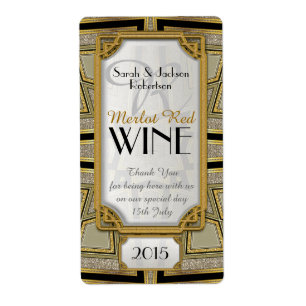 Art Deco Gold 1 Vintage Stylish Wine Bottle Labels