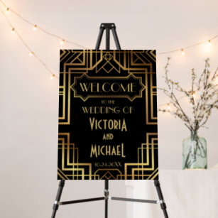 Art Deco Gold and Black Wedding Poster