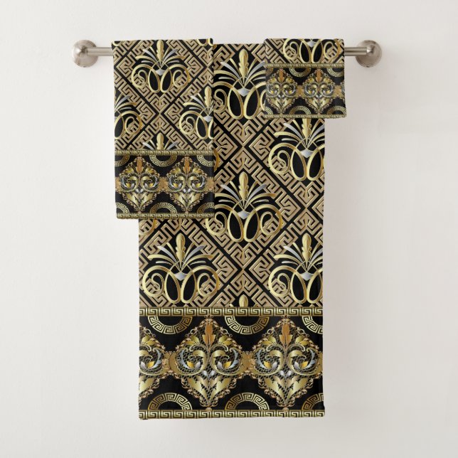 Art Deco Gold Bath Towel Set (Insitu)