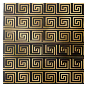art deco gold black decor ceramic tile