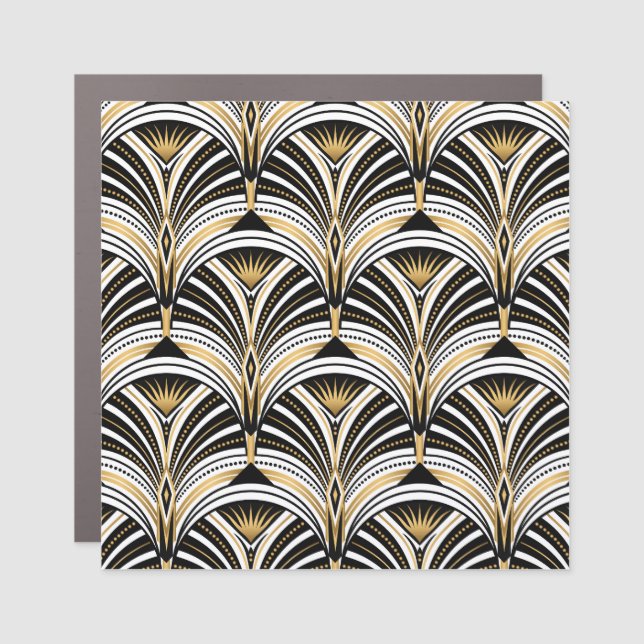 Art Deco Gold Black Elegance: Roaring Twenties Car Magnet (Front)