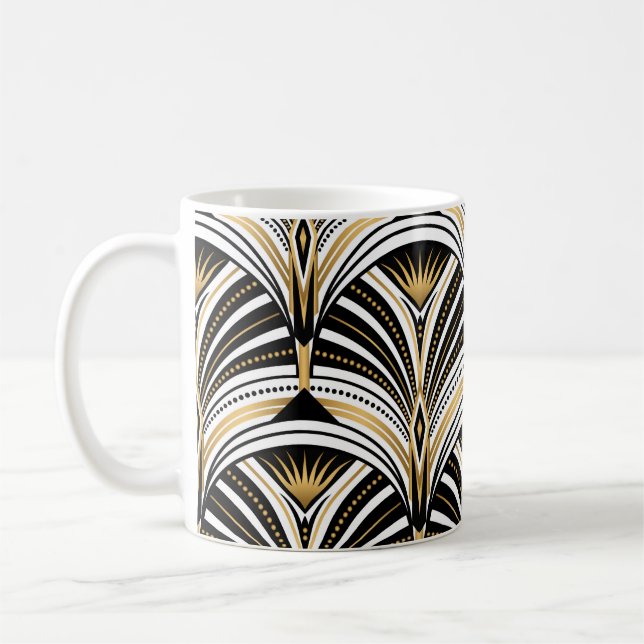 Art Deco Gold Black Elegance: Roaring Twenties Coffee Mug (Left)