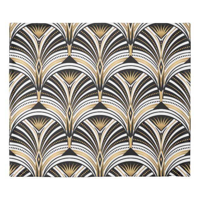 Art Deco Gold Black Elegance: Roaring Twenties Duvet Cover (Front)