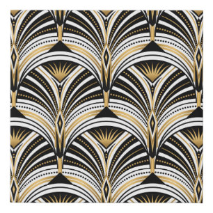 Art Deco Gold Black Elegance: Roaring Twenties Faux Canvas Print