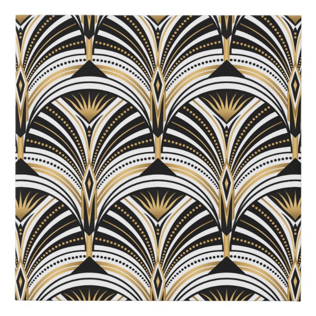 Art Deco Gold Black Elegance: Roaring Twenties Faux Canvas Print (Front)