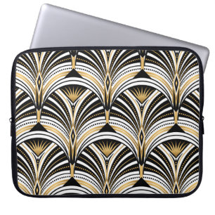 Art Deco Gold Black Elegance: Roaring Twenties Laptop Sleeve