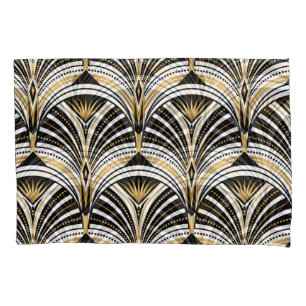 Art Deco Gold Black Elegance: Roaring Twenties Pillow Case