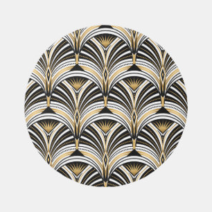 Art Deco Gold Black Elegance: Roaring Twenties Rug