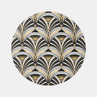 Art Deco Gold Black Elegance: Roaring Twenties Rug