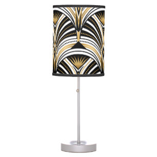 Art Deco Gold Black Elegance: Roaring Twenties Table Lamp