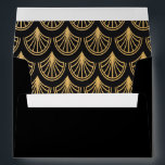 Art Deco Gold & Black Envelope<br><div class="desc">Beautiful Faux gold foil and black Art Deco Nouveau Roaring 20's Envelope. Great for a Great Gatsby,  prohibition,  speakeasy or 1920's themed event! Return address on back flap
Matching item on this!</div>