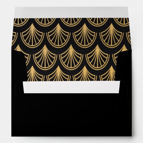 Art Deco Gold  Black Envelope