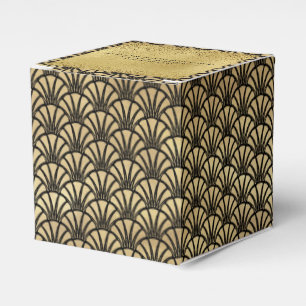 Art Deco Gold Black Gatsby 1920's Wedding Favor Boxes