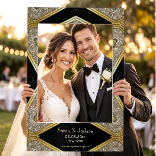 Art Deco Gold Black Glam Special Event Wedding Selfie Frame