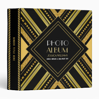 Art Deco Gold Black Photo Album Binder