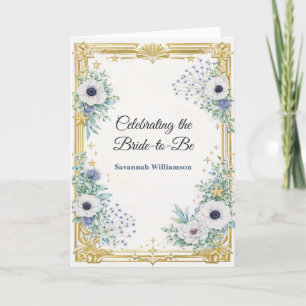 Art Deco Gold Botanical Bridal Shower  Card