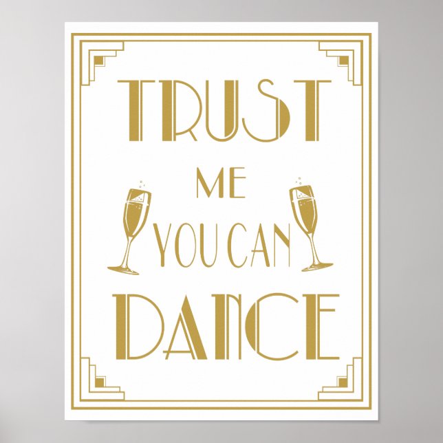 Art Deco Gold change the background colour Poster (Front)