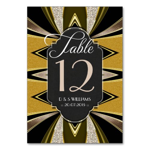 Art Deco Gold Coffee Chalkboard Table Number Cards