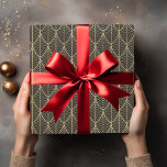 Art Deco Gold Elegant Scales Scallop Pattern Wrapping Paper<br><div class="desc">Art Deco Gold Natural Pattern reminiscent of Leaves or Scales. Edit the background color to match your event.</div>