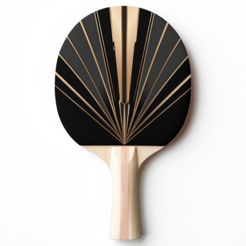 Art Deco Gold Fan Geometric Elegance Ping Pong Paddle