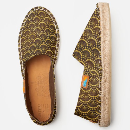 Art Deco Gold Fan Pattern Espadrilles