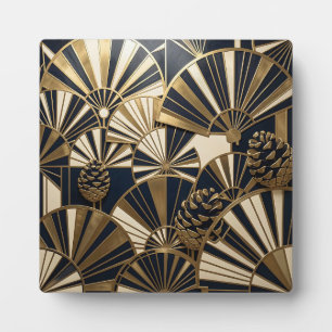 Art Deco Gold Fan Pinecone Luxury Plaque