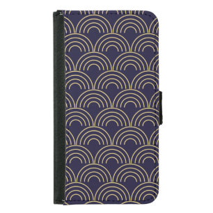 Art Deco Gold Fans Seamless Pattern Samsung Galaxy S5 Wallet Case