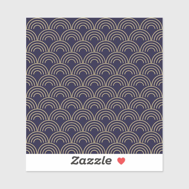 Art Deco Gold Fans Seamless Pattern Sticker (Sheet)