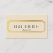 Art deco gold frame business card