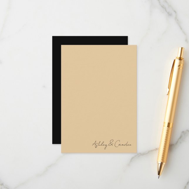 Art Deco Gold Frame Handwritten Enclosure Card (Front/Back In Situ)