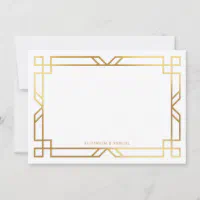 Art Deco Bordered Personalized Stationery Note Cards, Stationary