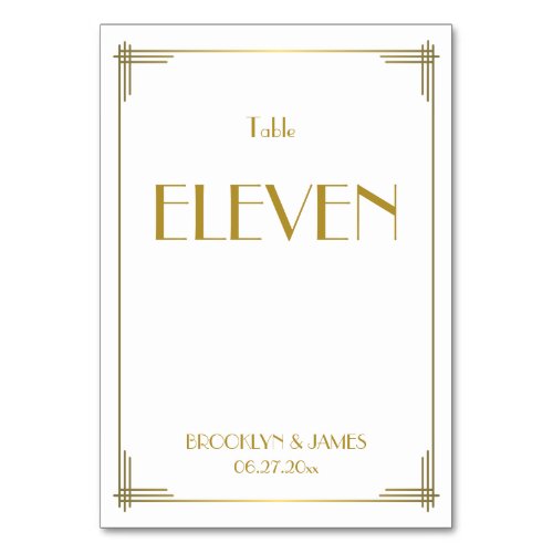 Art Deco Gold Great Gatsby Wedding Table Numbers