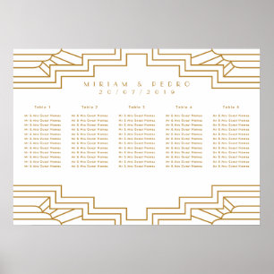 Art Deco Gold Ironwork Seating Chart Landscape
