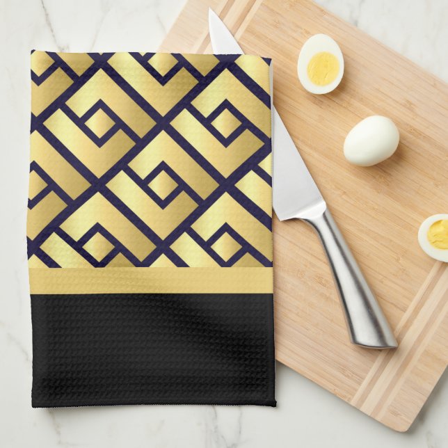 Art Deco Gold Kitchen Towel (Quarter Fold)
