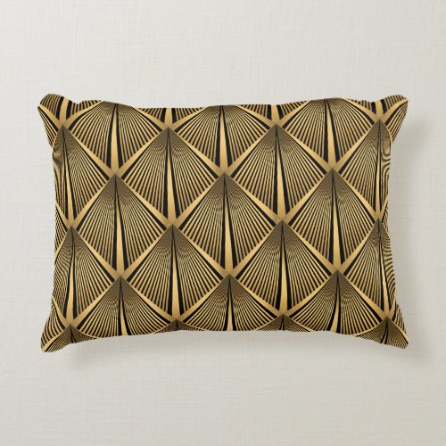 Art Deco Gold Luxury Pattern Accent Pillow