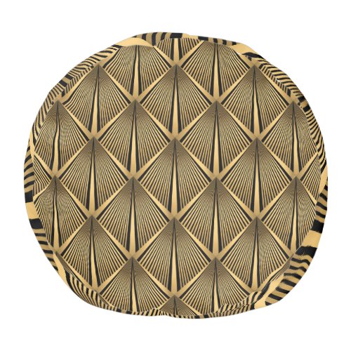 Art Deco Gold Luxury Pattern Pouf