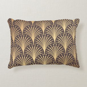 Art Deco Gold: Minimalistic Geometric Luxury Accent Pillow