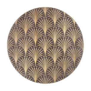 Art Deco Gold: Minimalistic Geometric Luxury Cutting Board