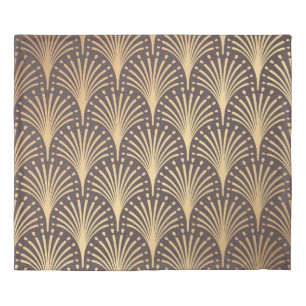 Art Deco Gold: Minimalistic Geometric Luxury Duvet Cover
