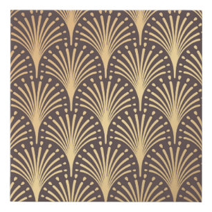 Art Deco Gold: Minimalistic Geometric Luxury Faux Canvas Print